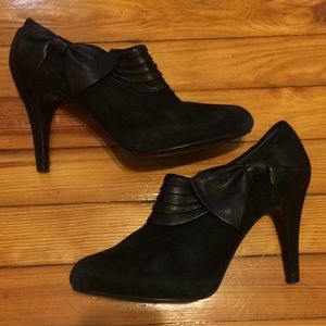 White House Black Market Suede bootie heels